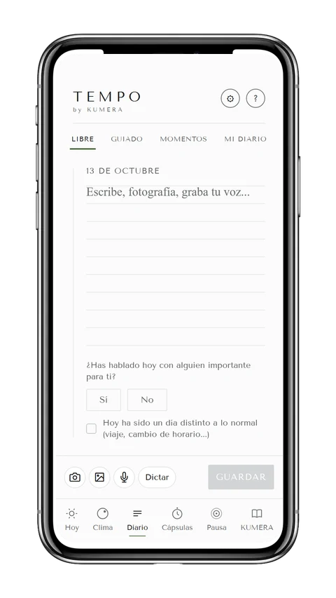 Captura de la pantalla Diario de la app TEMPO