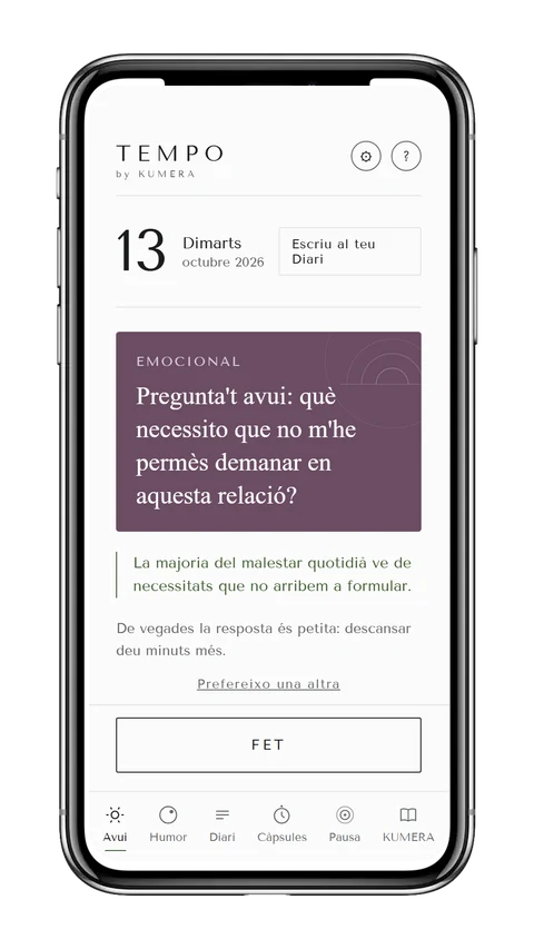 Captura de la pantalla Avui de l'app TEMPO